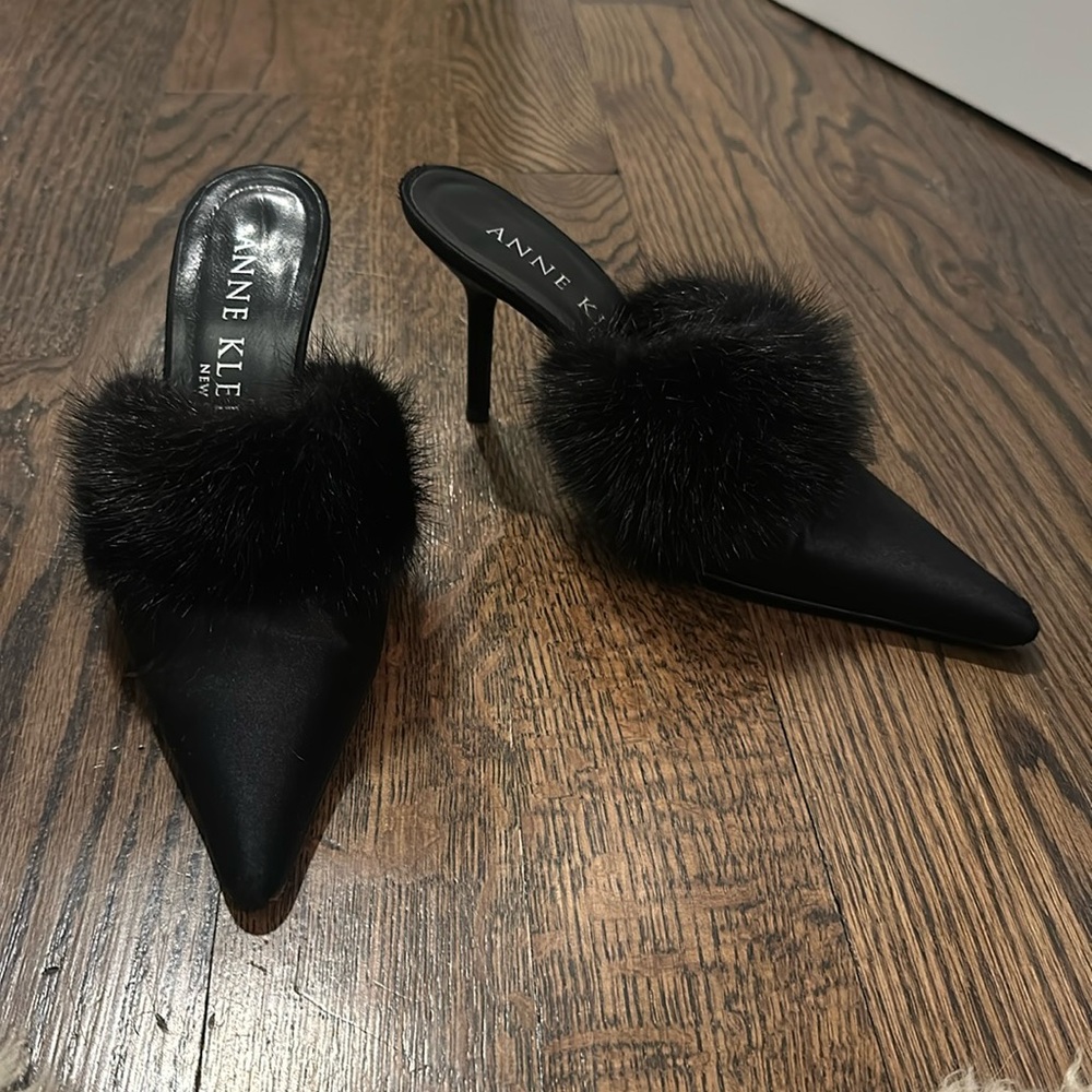 Anne Klein Real Mink Fur Heels